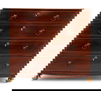 A George III Mahogany Diminutive Chest of Drawers: A George III Mahogany Diminutive Chest of Drawers Circa 1800 Height 16 3/4 x width 18 1/2 x depth 11 inches. Property from the Charlecote Antique Store, Kansas City, Missouri This lot is located in