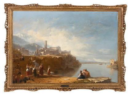 Attributed to Sir Augustus Wall Callcott, RA (British, 1779-1844) Capriccio of Verona: Attributed to Sir Augustus Wall Callcott, RA (British, 1779-1844) Capriccio of Verona oil on canvas 35 1/2 x 52 1/2 inches. Property of a California Collector This lot is located in Chicago. 
