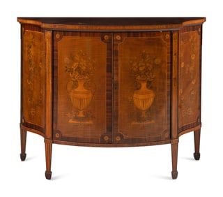 A George III Harewood and Marquetry Commode