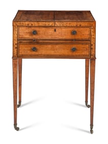 A George III Satinwood and Penwork Dressing Table