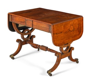 A Regency Brass Inlaid Rosewood Sofa Table