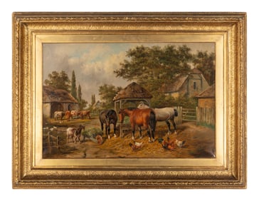 John Frederick Herring Jr. (British, 1815-1907) Farm Scene