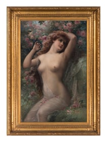 Emile Vernon (British, 1872-1919) A Beauty Among Roses, 1904