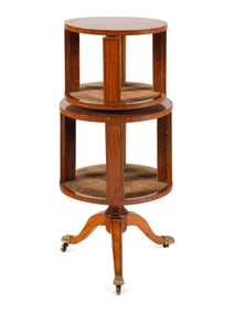 An Edwardian Satinwood Two-Tier Revolving Bookcase