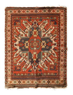 A Chelaberd Rug: A Chelaberd Rug South Caucasus, Circa 1880 4 feet 7 inches x 3 feet 9 inches. Property from the Charlecote Antique Store, Kansas City, Missouri This lot is located in Chicago. NOTE: Charlecote