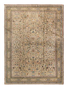 A Kashan Wool Rug: A Kashan Wool Rug 20th Century 10 feet 4 inches x 7 feet 9 inches. Property from the Charlecote Antique Store, Kansas City, Missouri This lot is located in Chicago. NOTE: Charlecote Antiques was