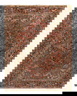 A Heriz Rug: A Heriz Rug Northwest Persia, Circa 1930-40 8 feet 9 inches x 7 feet 4 inches. Property from a Private Collection This lot is located in Chicago.