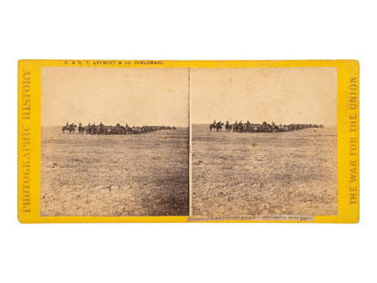 [CIVIL WAR]. Exchanged Rebel Prisoners going to Coxe's Landing... NY: Anthony & Co. [With:] 2 views.: [CIVIL WAR]. Exchanged Rebel Prisoners going to Coxe's Landing... NY: Anthony & Co. [With:] 2 views. Stereoview on cardstock mount with E. & H. T. Anthony & Co. imprint along upper edge