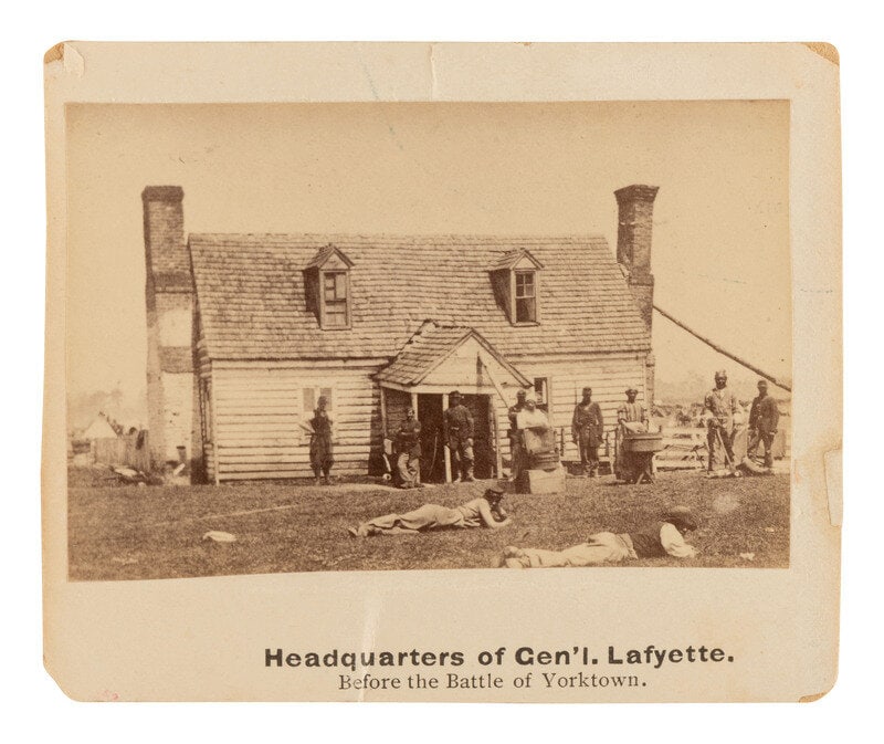 [CIVIL WAR]. 5 mounted Brady photographs related to Yorktown, incl. African American soldiers. (1 of 3)