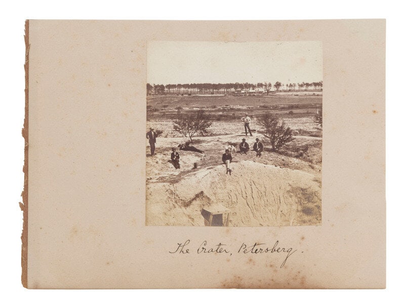 [CIVIL WAR]. Postwar photograph of men at "The Crater," at Petersburg, VA.  (1 of 1)