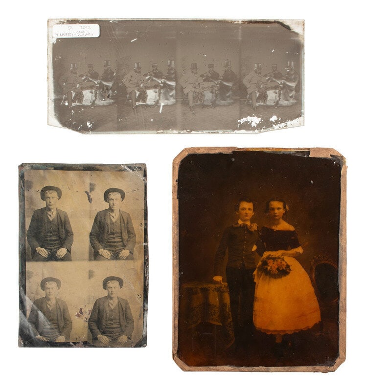 [EARLY PHOTOGRAPHY]. Assorted portraiture incl. daguerreotypes, ambrotypes, tintypes, and others. (1 of 6)