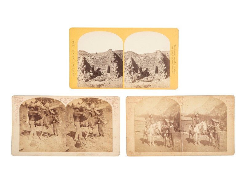 [EARLY PHOTOGRAPHY]. 8 stereoviews with photographic interest, incl. O'SULLIVAN and JACKSON at work. (1 of 4)
