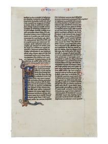 JOHANNES GRUSCH ATELIER (active Paris c. 1230s–1270s) Single leaf with historiated Initial ‘F’