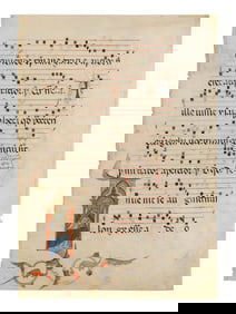 EMILIA ILLUMINATOR, Leaf from an Antiphonary with a historiated initial ‘I’ depicting