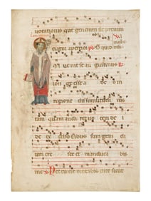 ANONYMOUS SOUTHERN FRENCH ILLUMINATOR Leaf from an Antiphonary with a Historiated Initial ‘I’ of