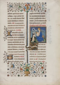 ALSATIAN ILLUMINATOR A leaf from the Neubourg Missal, with historiated initial of Cistercian monk k