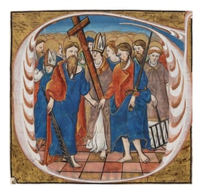 FOLLOWER OF JEAN PICHORE (fl. Paris, c. 1490-1521) Single cutting from a Gradual, with historiated