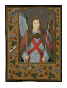 GERMANO PROSDOCIMI, attr. (Italy, b. 1819; d. 1886-1906) Single leaf, Saint Michael the Archangel,