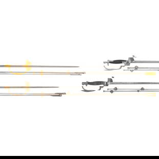 Two US Model 1860 Springfield Armory Staff & Field Officers Swords: Two US Model 1860 Springfield Armory Staff & Field Officers Swords Indian Wars 1) 31.75" straight, tapered, diamond cross section spear point blade. 37.5" in overall length. 5.5" hilt with gilt
