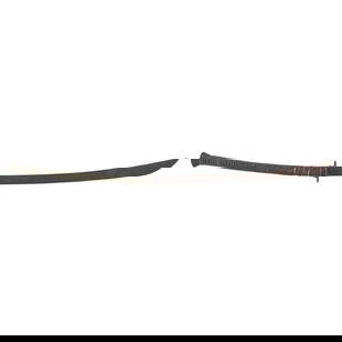 Chuanwei Dadao Sword: Chuanwei Dadao Sword 33" blade length. 23.5" hilt. 56.5" overall. Curved single edged sword similar in style to the Chinese Chuanwei Dadao, and featuring a long wood handle wrapped in cord featuring