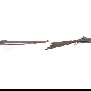 US Model 1888 Springfield Trapdoor Ramrod Bayonet Rifle: US Model 1888 Springfield Trapdoor Ramrod Bayonet Rifle Spanish American War .45-70. 32.375" barrel. SN: 331844 (mfg. ca. 1887).Blued and color casehardened finish, steel furniture, full-length