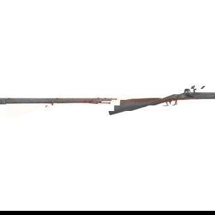 US Model 1822 (1816 Type II) Contract Musket by Pomeroy: US Model 1822 (1816 Type II) Contract Musket by Pomeroy Mexican-American War .69 caliber. 42" barrels. NSN. Moderately oxidized metal that was originally browned, iron furniture, walnut musket stock.