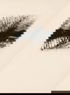 Wolf Kahn (American/German, 1927–2020) Landscape (#55), 1978: Wolf Kahn (American/German, 1927&#8211;2020) Landscape (#55), 1978 etching signed, dated, and numbered 19/25 in pencil 13 x 13 1/4 inches. Property from the Serr and Shannon Collection, Warehouse Art