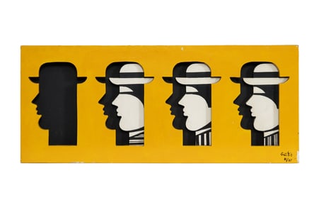 Yannis Gaïtis (Greek, 1923–1984) Heads in yellow box with black interior