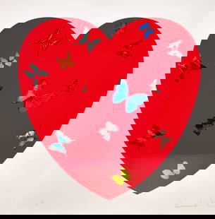 Damien Hirst (British, b. 1965) All you need is Love, Love, Love, 2008: Damien Hirst (British, b. 1965) All you need is Love, Love, Love, 2008 color screenprint signed and numbered 42/50 in pencil 60 x 60 inches. This lot is located in Philadelphia. Published by Other Cri