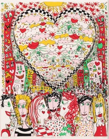 James Rizzi (American, 1950-2011) Valentine's Day, 1980