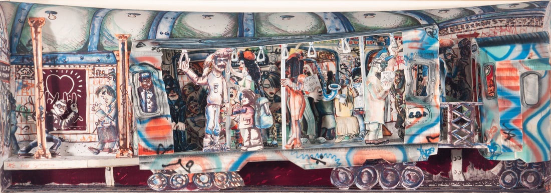 Red Grooms (American, b. 1937) Subway, 1986 (1 of 2)