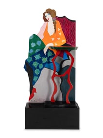 Itzchak Tarkay (Israeli, 1935-2012) Untitled (Seated Lady), c.1990