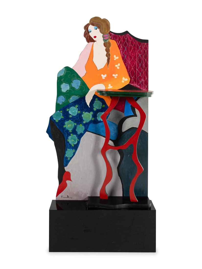 Itzchak Tarkay (Israeli, 1935-2012) Untitled (Seated Lady), c.1990 (1 of 4)