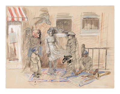 Seymour Rosofsky (American, 1924–1981) Untitled: Seymour Rosofsky (American, 1924&#8211;1981) Untitled mixed media on paper 19 x 25 inches. This lot is located in Chicago.