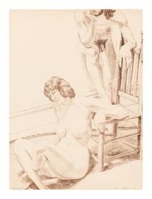 Philip Pearlstein (American, 1924–2022) Man and Female Figure (from Six Lithographs Drawn from