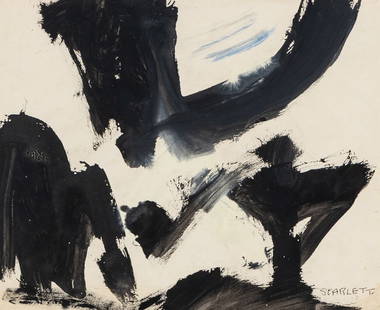 Rolph Scarlett (Canadian, 1889-1984) Untitled, c. 1950s: Rolph Scarlett (Canadian, 1889-1984) Untitled, c. 1950s mixed media on paper signed Scarlett (lower right) 13 x 16 inches. Property from an Important Palm Beach Collection This lot is located in Chica