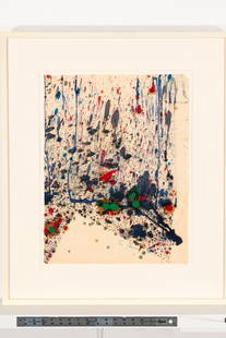 Taro Yamamoto (American, 1919–1994) Untitled, 1958: Taro Yamamoto (American, 1919&#8211;1994) Untitled, 1958 mixed media on paper signed Taro Yamamoto and dated (lower right); signed and dated (upper left) 22 x 16 3/4 inches. This lot is located in Chi