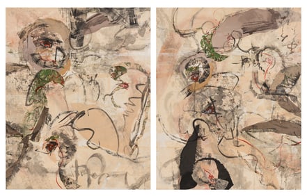 Shoko Kingetsu (Japanese, b. 1942) Dancing (diptych), 1982