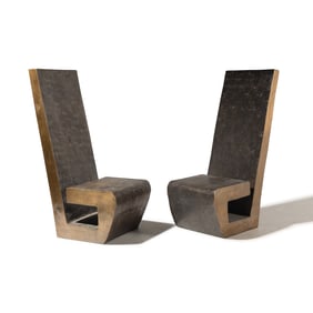 James Vilona (American, b. 1955) Pair of Bronze Chairs