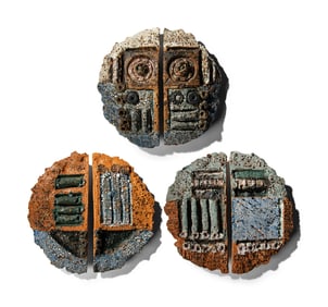 Barbara Sorensen (American, b. 1945) Three Shield wall plaques, 2002