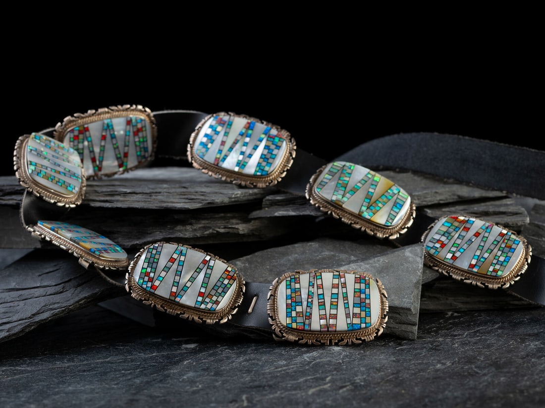 Navajo and Zuni Collaboration Concha Belt (1 of 3)