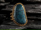 Perry Shorty (Din&#233;, b. 1964) 18K Gold and 22.7ct Lander Blue Turquoise Ring