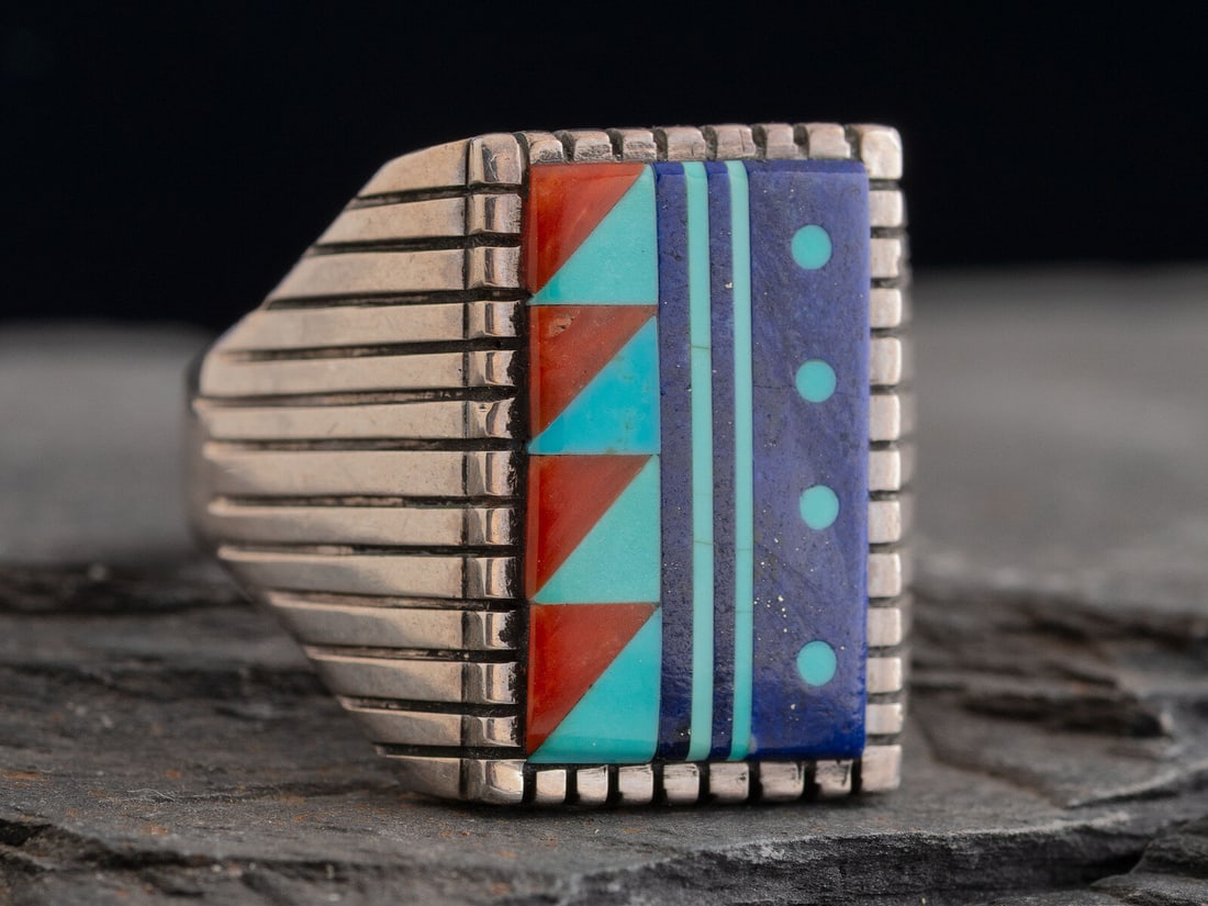 Veronica Benally (Diné, 20th/21st century) Sterling Silver and Inlay Ring (1 of 2)