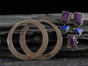 Jolene Eustace (Cochiti, act. since 1980s) Sterling Silver Bangle Bracelets, Ring, and Earrings with