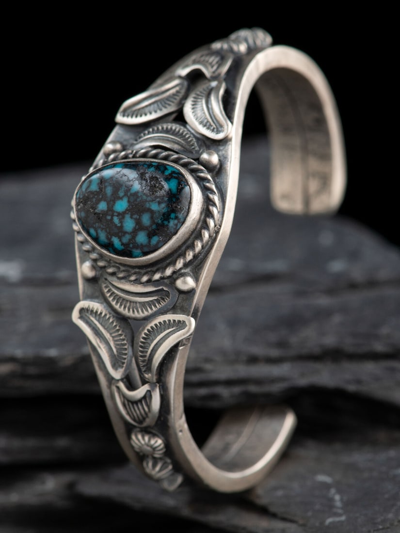 Gilbert Tom (Diné, 20th century) Sterling Silver and Turquoise Cuff Bracelet (1 of 2)