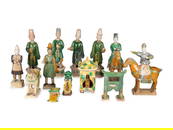 Ten Chinese Sancai Pottery Tomb Wares, Ming Dynasty
&#26126; &#19977;&#24425;&#34966;&#29645;&#23478