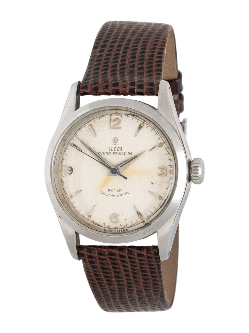 TUDOR, REF. 7909 STAINLESS STEEL VINTAGE 'OYSTER-PRINCE' HONEYCOMB DIAL WATCH