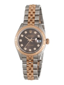 ROLEX, REF. 279171 ROSE GOLD AND STAINLESS STEEL 'LADY-DATEJUST' CHOCOLATE DIAMOND DIAL AND JUBILEE