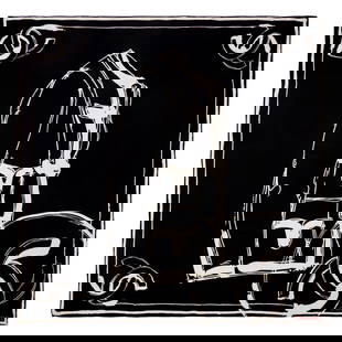CHANEL, LARGE PRINTED SILK SCARF: CHANEL, LARGE PRINTED SILK SCARF Large scarf/shawl in printed silk twill; features an illustrated jacket &amp; CC logo print. Features rolled and hand-stitched edges. Includes box. Label: Chanel Date: