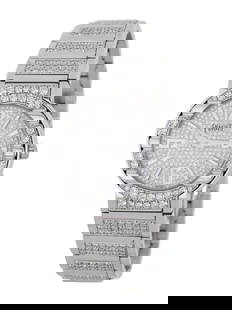 PIAGET, REF. G0A26034 18K WHITE GOLD AND DIAMOND 'LIMELIGHT POLO' WATCH: PIAGET, REF. G0A26034 18K WHITE GOLD AND DIAMOND 'LIMELIGHT POLO' WATCH Maker: Piaget Model: Limelight Polo Model number: G0A26034 Serial number: 899566 Year: Circa 2002 Case size: Approx. 28 mm Case